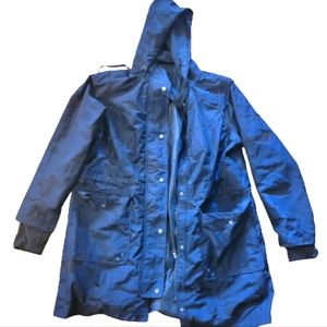 Athletic Works navy blue and black raincoat with sleeve attachments. XL